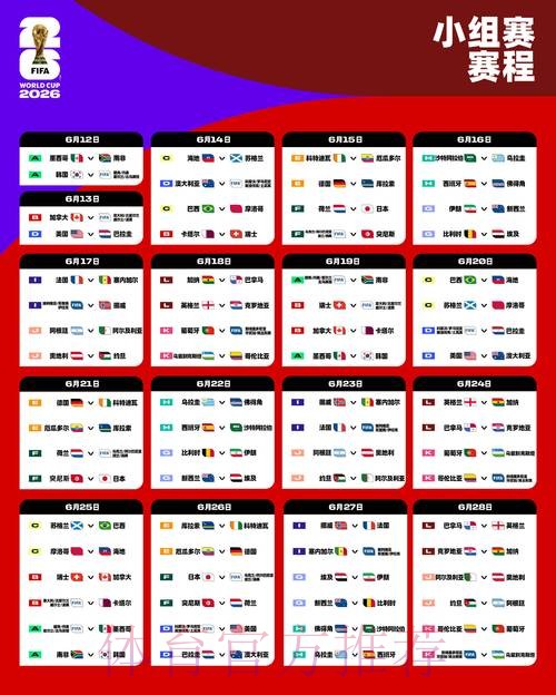 2026世界杯每日赛程详细安排完整安排直播平台